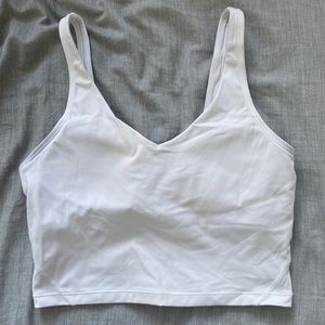 white cropped workout tank top
